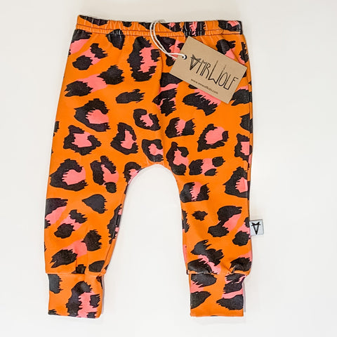 SALE - baby legging -orange leopard print