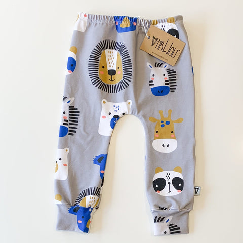 SALE - baby legging -animal friends grey