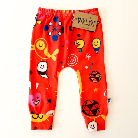 SALE - Red Doodle Leggings